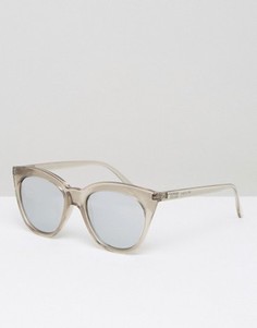 Серебристые зеркальные солнцезащитные очки Le Specs Magin - Прозрачный