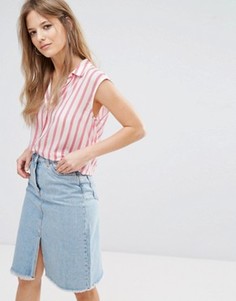 Рубашка в полоску с затягивающимся шнурком New Look - Белый