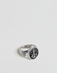 Серебристое кольцо-печатка с якорем DesignB эксклюзивно для ASOS - Серебряный
