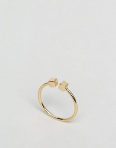 Незамкнутое кольцо ограниченной серии с отделкой в виде куба - Золотой Asos