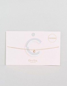 Ожерелье-чокер из цепочки с подвеской в виде буквы C Orelia - Золотой