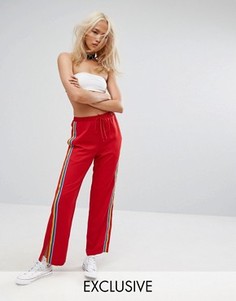 Фестивальные брюки с широкими штанинами и разноцветной отделкой Reclaimed Vintage Inspired - Красный