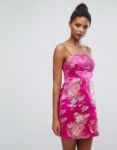 Жаккардовое платье-комбинация мини New Look - Розовый