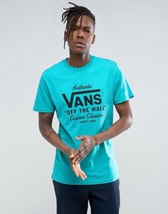 Сине-зеленая футболка Vans Holder Street Custom VA36PTTEA - Зеленый