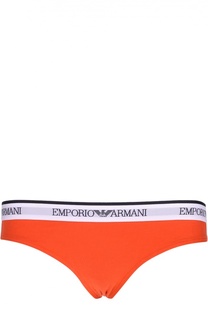 Хлопковые трусы с логотипом бренда Emporio Armani