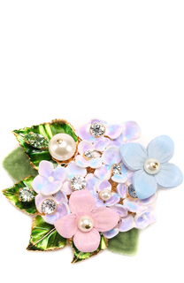 Брошь с цветочным декором и кристаллами Swarovski Dolce &amp; Gabbana