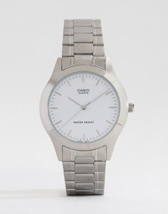 Серебристые часы с браслетом из нержавеющей стали Casio MTP1128A-7A - Серебряный