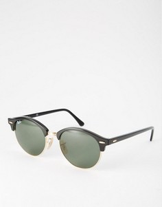 Круглые солнцезащитные очки-клабмастеры Ray-Ban RB4246 - Черный
