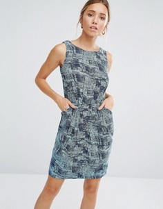 Короткое платье с принтом Closet Blu Line - Синий