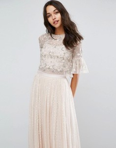 Топ с отделкой Needle & Thread Supernova - Розовый