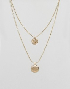 Ожерелье в два ряда с подвесками-монетами Pieces - Серебряный