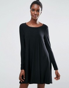 Платье-футболка с длинными рукавами Traffic People - Черный