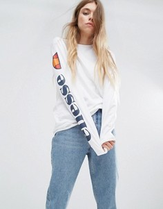 Лонгслив с принтом на рукавах Ellesse - Белый