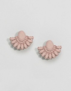 Матовые серьги-гвоздики ограниченной серии с камнями - Розовый Asos