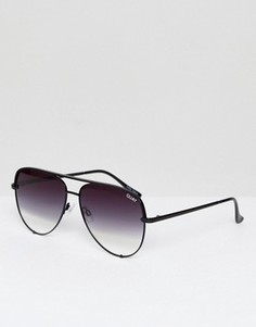 Солнцезащитные очки с черными стеклами деграде Quay Australia X Desi High Key - Черный