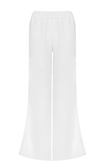 Льняные широкие брюки с декорированными лампасами 120% Lino
