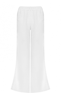 Льняные широкие брюки с декорированными лампасами 120% Lino