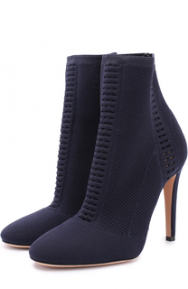 Текстильные ботильоны Vires с перфорацией Gianvito Rossi