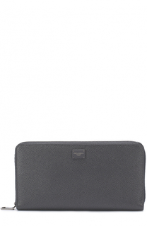 Кожаный бумажник на молнии с отделениями для кредитных карт и монет Dolce &amp; Gabbana