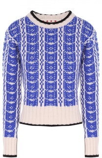 Укороченный пуловер прямого кроя с контрастным принтом Marni