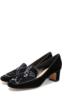 Бархатные туфли Panther с принтом Valentino