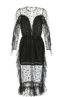 Полупрозрачное платье-миди с оборками Alice McCall