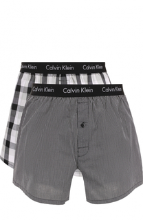 Комплект из двух хлопковых боксеров свободного кроя с широкой резинкой Calvin Klein