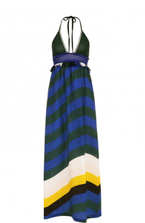 Шелковое платье-макси с открытой спиной Fendi