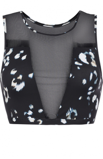 Кроп-топ с прозрачной вставкой и принтом Varley