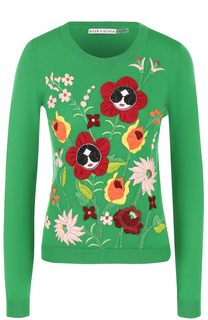 Пуловер прямого кроя с контрастной отделкой Alice + Olivia