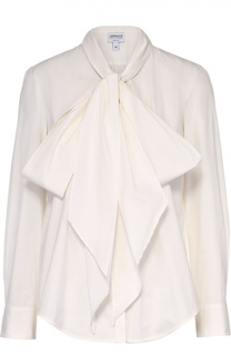 Хлопковая блуза с воротником аскот Armani Collezioni