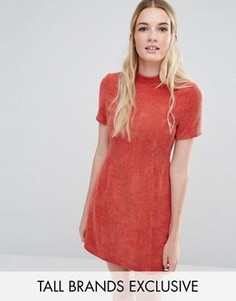 Фактурное платье‑футляр с высокой горловиной Fashion Union Tall - Красный