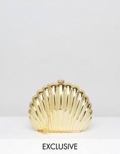 Золотистый клатч в виде ракушки с ремешком через плечо Reclaimed Vintage - Золотой
