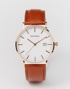 Часы с коричневым кожаным ремешком Sekonda эксклюзивно для ASOS - Коричневый