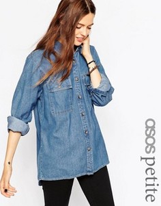 Джинсовая рубашка‑бойфренда в винтажном стиле ASOS PETITE - Синий