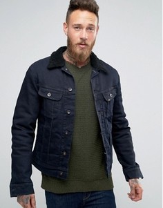 Темная джинсовая куртка с подкладкой из искусственного меха Lee - Черный