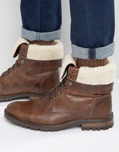 Ботинки на меховой подкладке и со шнуровкой Walk London Baker - Коричневый