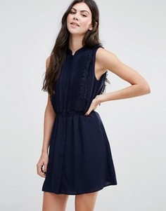 Платье-рубашка с отделкой бахромой Greylin Gianna - Темно-синий