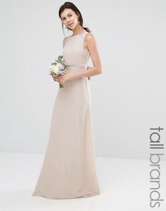 Платье макси с бантом TFNC Tall Wedding - Розовый