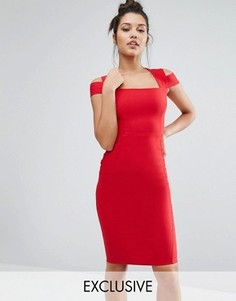 Платье-футляр с вырезами на плечах Vesper - Красный