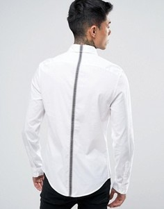 Рубашка узкого кроя с декоративным кантом Love Moschino - Белый