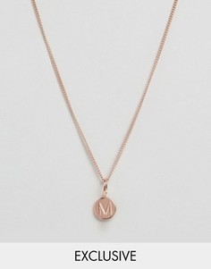 Ожерелье с покрытием из розового золота и подвеской c буквой M Katie Mullally - Золотой