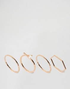 4 кольца ограниченной серии с разным дизайном - Золотой Asos