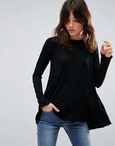 Расклешенный лонгслив ASOS - Черный
