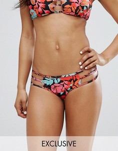 Плавки бикини с цветочным принтом и вырезом Boohoo - Мульти