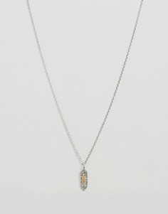 Ожерелье ограниченной серии с двойной подвеской в виде пера - Мульти Asos