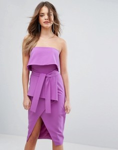 Платье миди бандо Lavish Alice - Фиолетовый