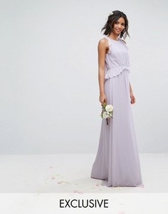 Платье макси с оборками TFNC WEDDING - Фиолетовый