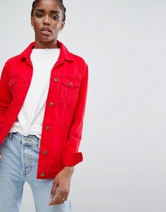 Длинная цветная джинсовая куртка New Look - Красный