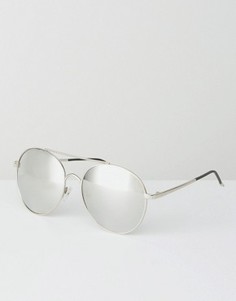 Серебристые солнцезащитные очки‑авиаторы Jeepers Peepers - Серебряный